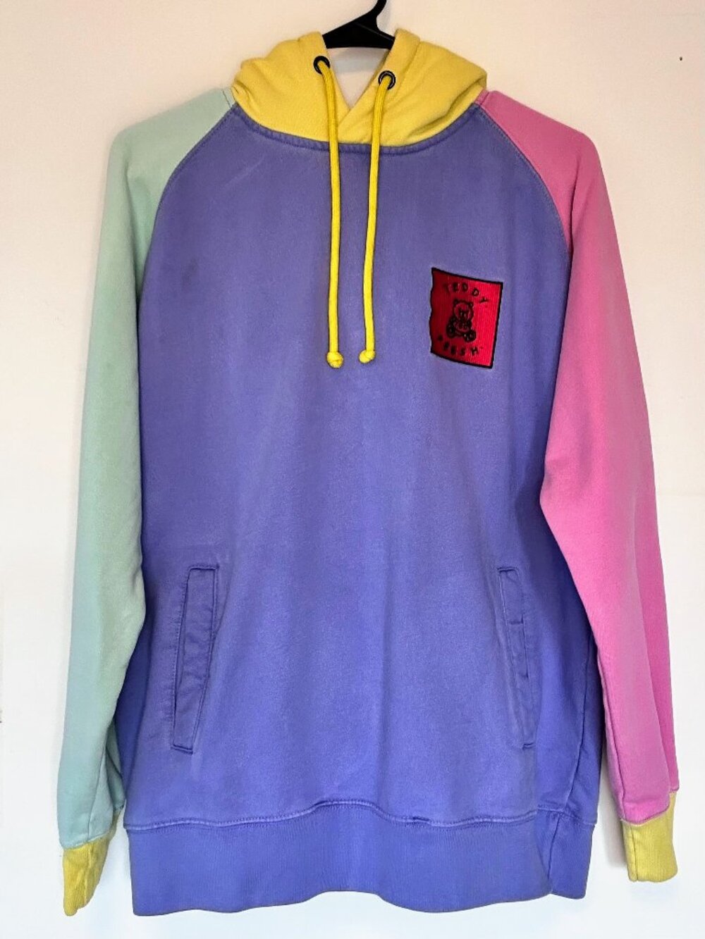 Teddy Fresh Classic Color Block Hoodie Pastel Pullover